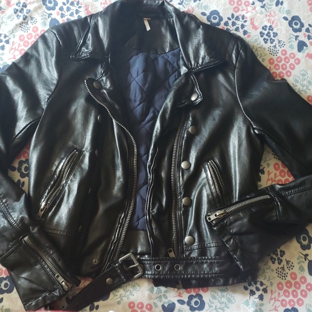 Free People women's faux leather jacket